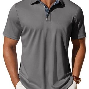 Dry Fit Shirts Printed Collar Casual Golf Polo Shirt sets